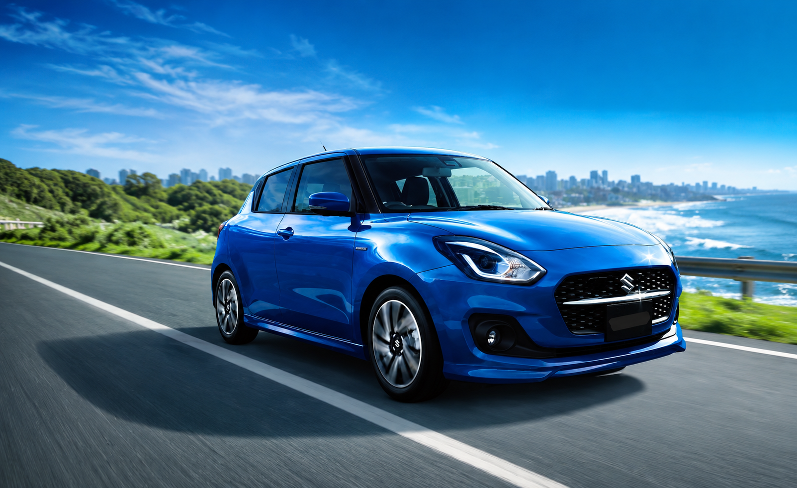 La Suzuki Swift bleue de l'auto-école